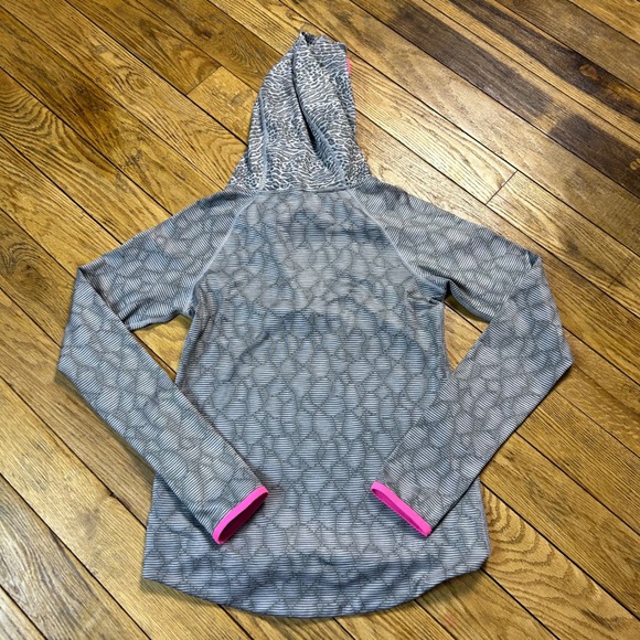 Nike Pro Dri FIT Quarter Zip Hoodie Girls XL Gray Pink Athletic Running Workout‎ - Picture 2 of 6